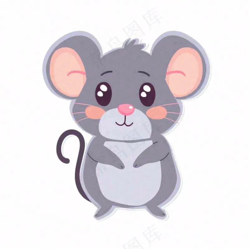 老鼠十二生肖卡通插画免抠(1024x1024)