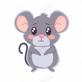 老鼠十二生肖卡通插画免抠