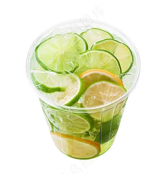 夏日柠檬水苏打汽水冰镇饮料免抠