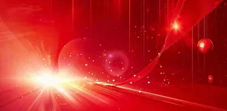 红色科技风粒子流光特效背景