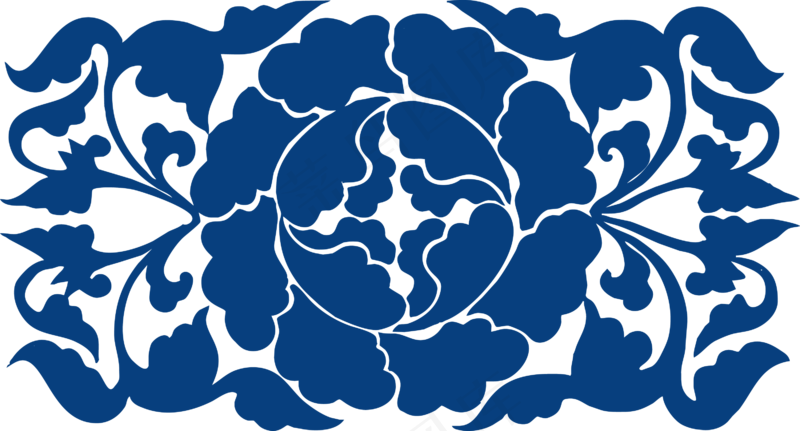 古代青花瓷图案花纹中国风图案祥云纹理传统图腾PNG免扣素材