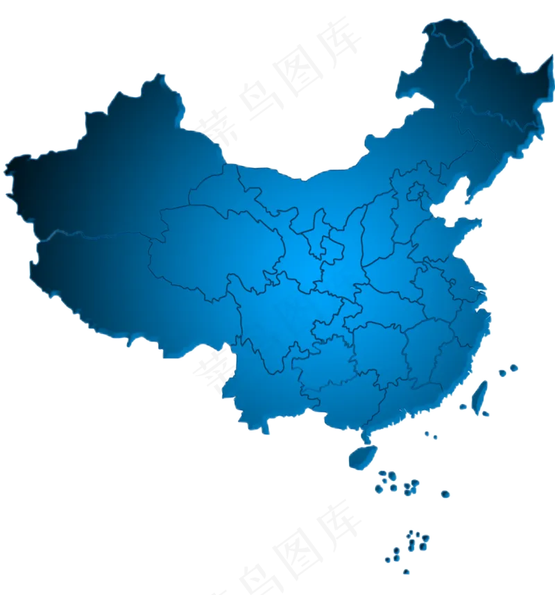 中国地图科技风psd模版下载