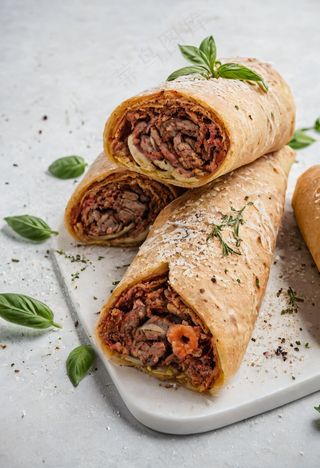 Ai产生的开胃的鸡肉卷图片