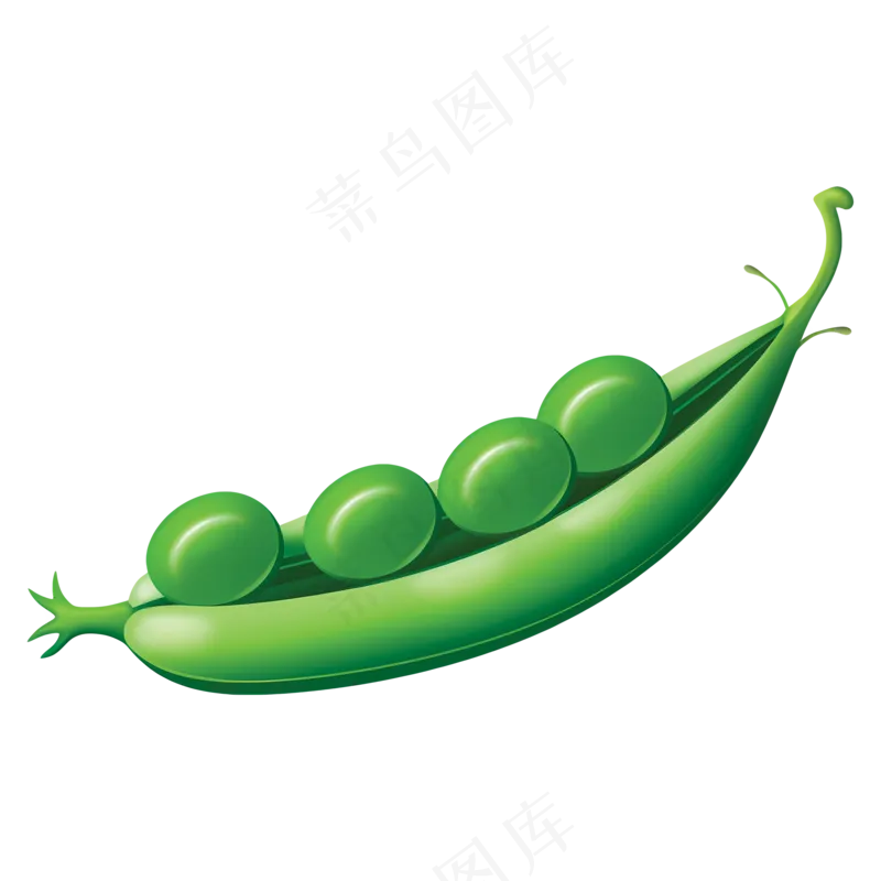 免抠一只成熟的绿色豌豆