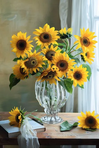 向日葵向阳鲜花摄影图