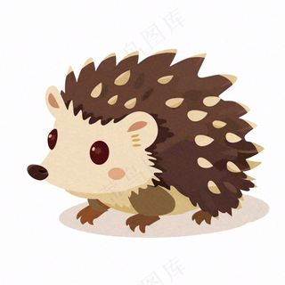 刺猬棕色动物卡通插画免抠