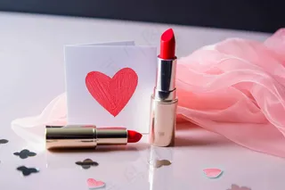 口红礼物妇女节女神节粉色礼物摄影图