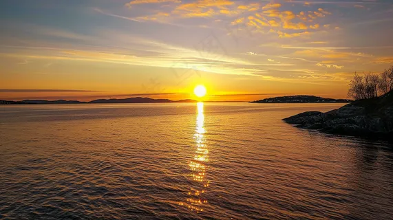 清晨日出朝霞云层摄影图