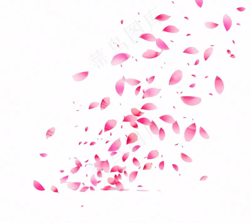 花瓣桃花樱花飘零插画免抠(1152x1024)