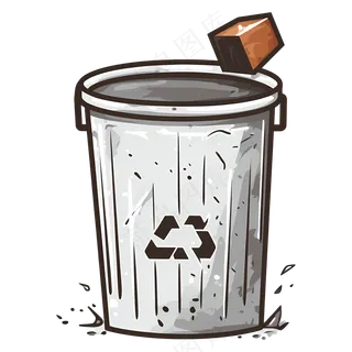 免抠卡通垃圾桶
