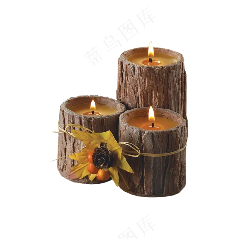 免抠木质蜡烛