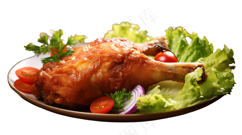 烤鸡腿食物摄影图PNG素材