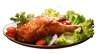 烤鸡腿食物摄影图PNG素材
