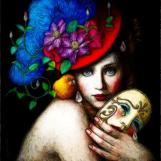 油画美女装饰画