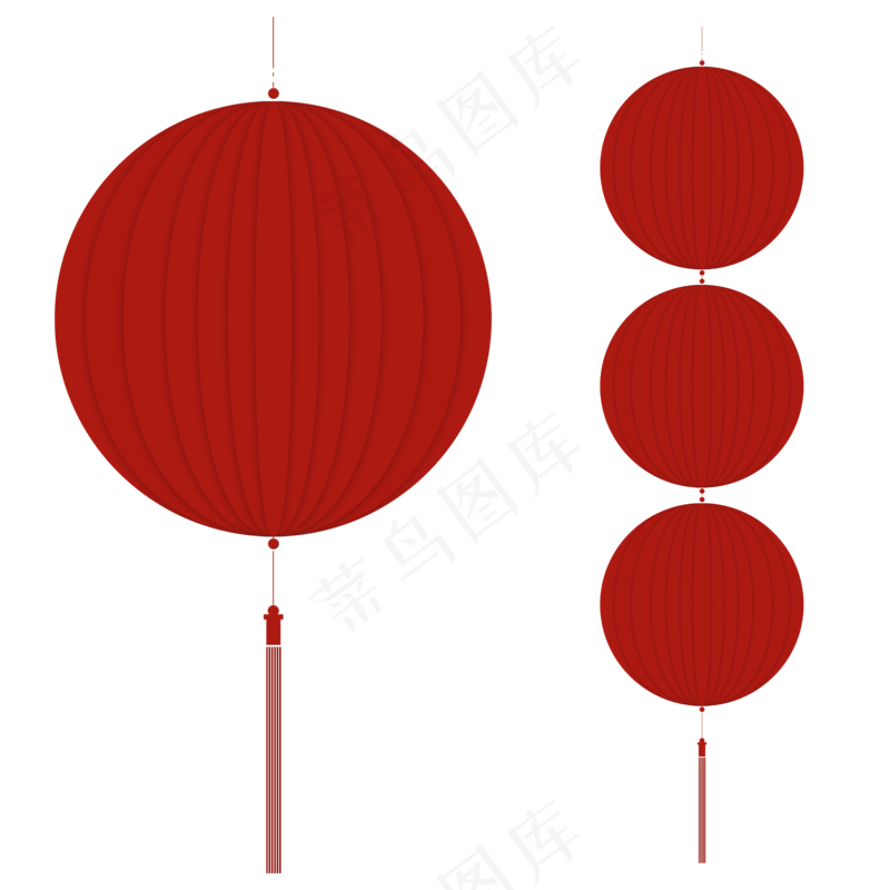 春节元素红色灯笼2psd模版下载