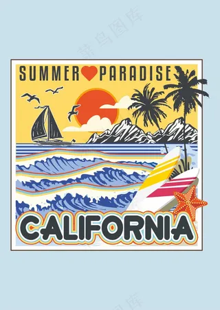 海边风景 落日海浪