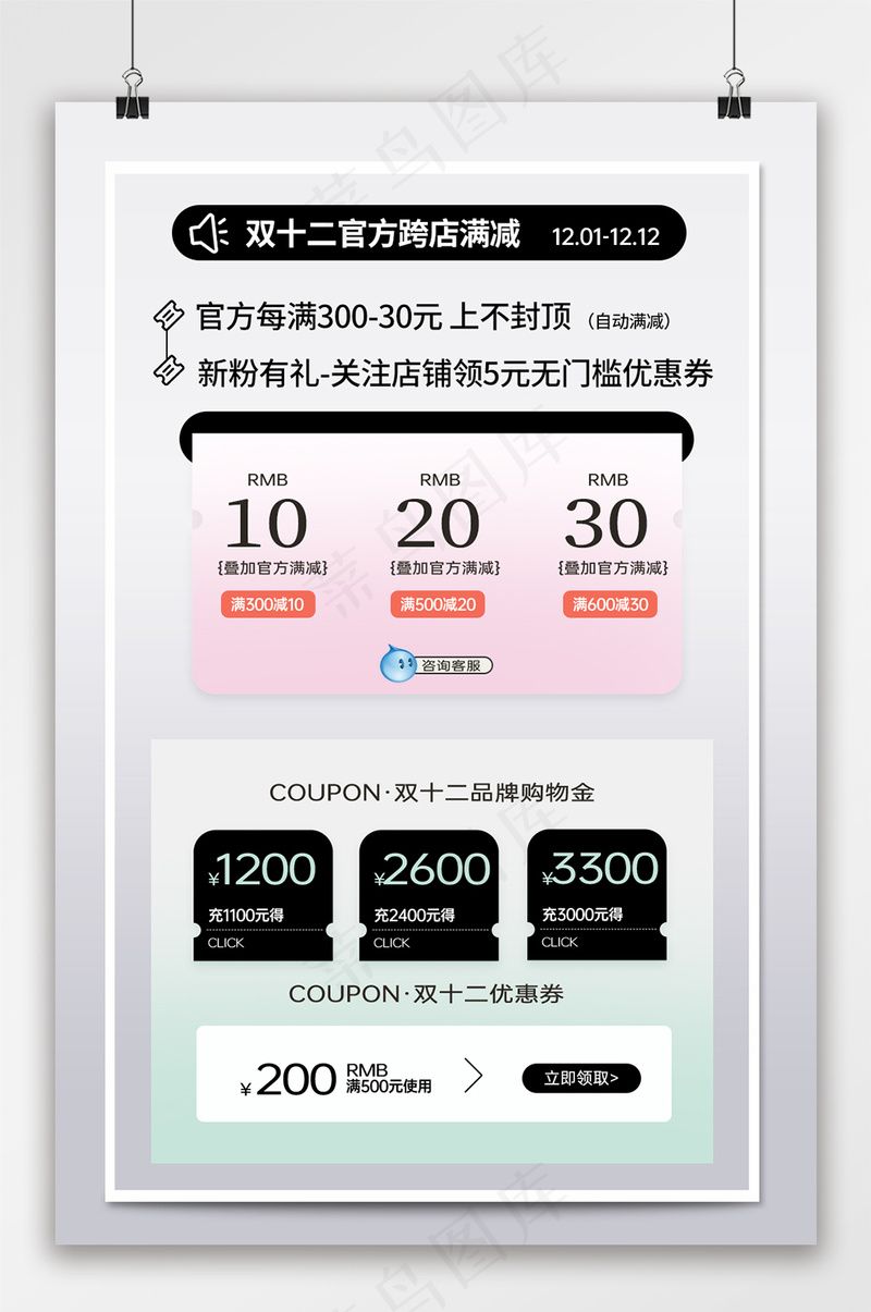创意电商淘宝优惠券psd模版下载