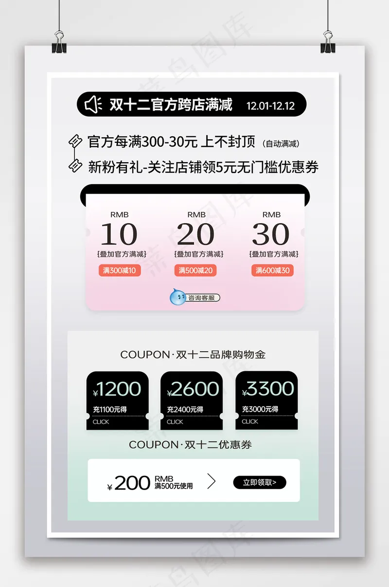 创意电商淘宝优惠券psd模版下载