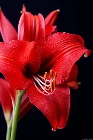 朱顶红鲜花红色摄影图