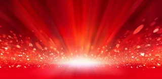 红色喜庆线条曲线科技风粒子流光特效红色展板背景