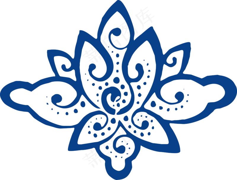 古代青花瓷图案花纹中国风图案祥云纹理传统图腾PNG免扣素材
