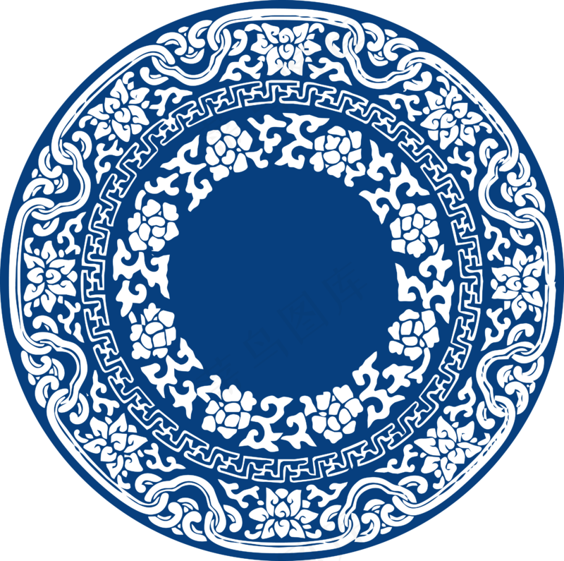 古代青花瓷图案花纹中国风图案祥云纹理传统图腾PNG免扣素材