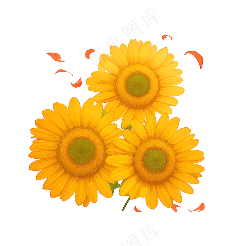 黄色向日葵花朵免抠素材65