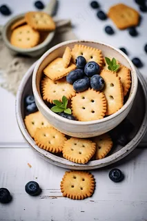 蓝莓饼干小圆饼摄影图