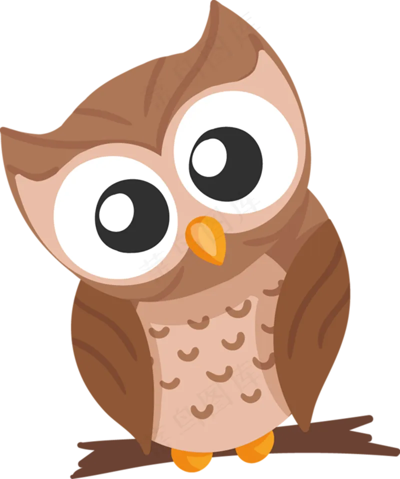 卡通猫头鹰免抠素材