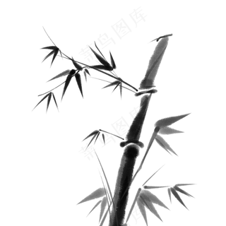 中国风水墨竹子图片古风竹叶竹林水彩手绘插画PNG免扣设计