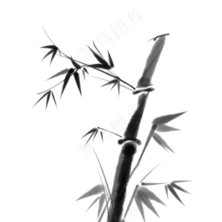 中国风水墨竹子图片古风竹叶竹林水彩手绘插画PNG免扣设计