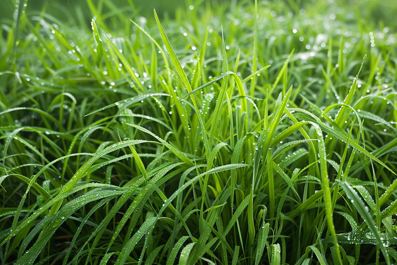 春天梅雨季的草地嫩草露珠摄影图(4032x2688)