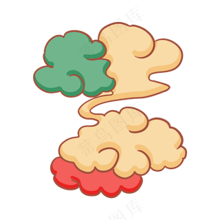 国潮敦煌云纹祥云插画免扣素材 (60)