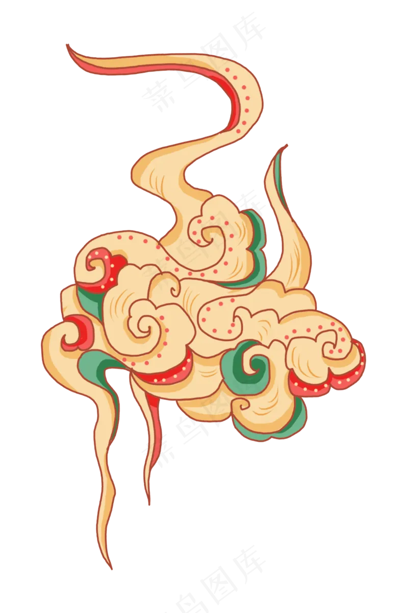 国潮敦煌云纹祥云插画免扣素材 (18)