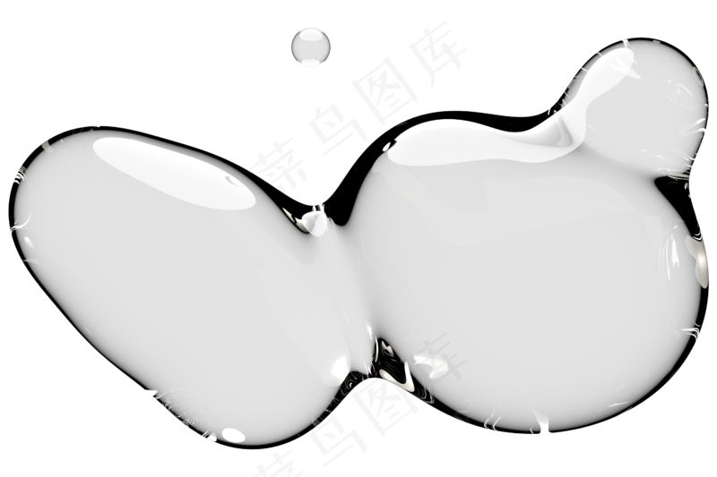 高清日系极简逼真透明水滴液体气泡水珠空气感png免扣素材 (