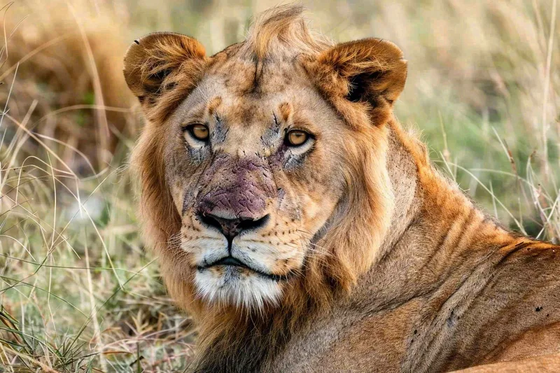 狮子动物非洲草原保护动物摄影图(1344x896)