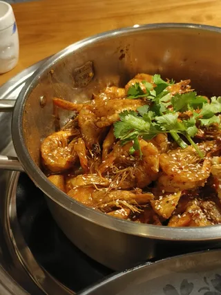 大虾火锅美食
