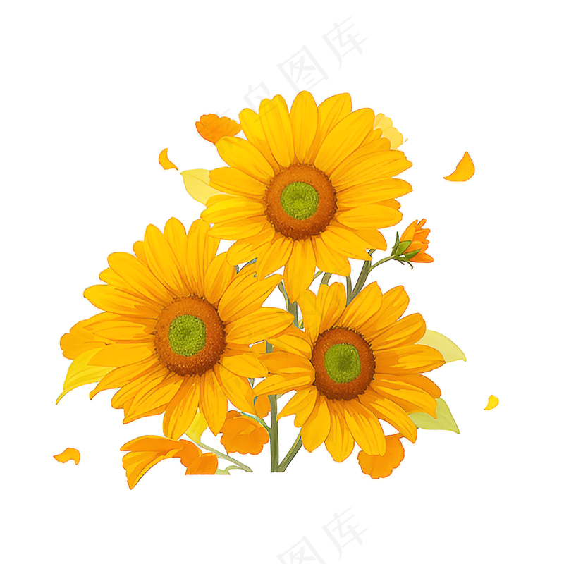 黄色向日葵花朵免抠素材60