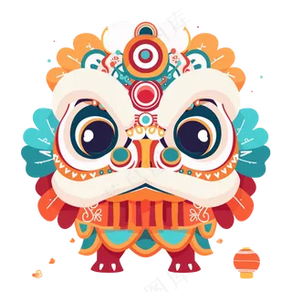 春节活动海报彩色醒狮元素10