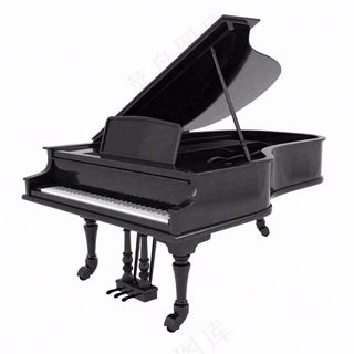 钢琴黑白乐器音乐免抠