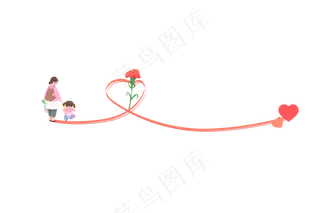 母亲节一朵花和心免扣素材 (10)