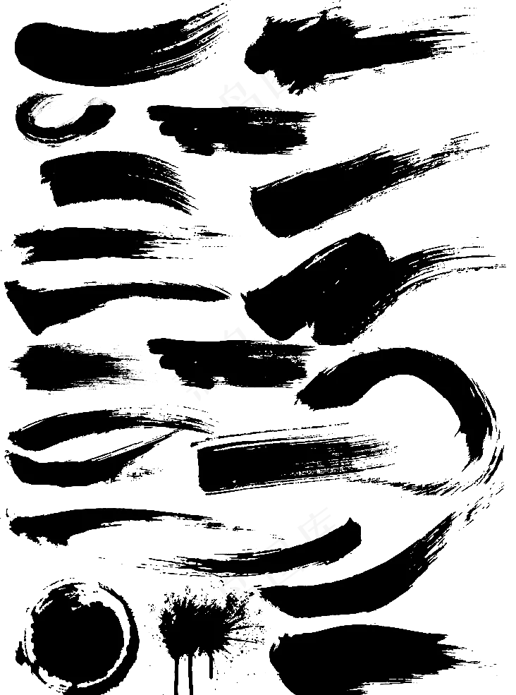 毛笔笔触，笔触，毛笔笔刷