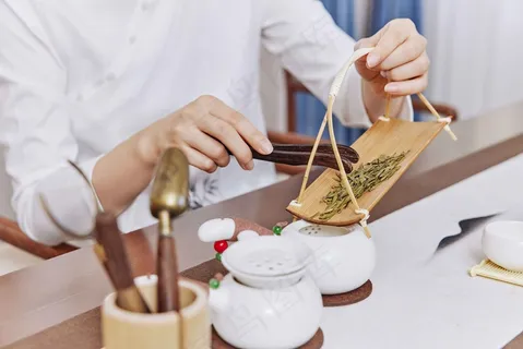 泡茶茶艺复古背景