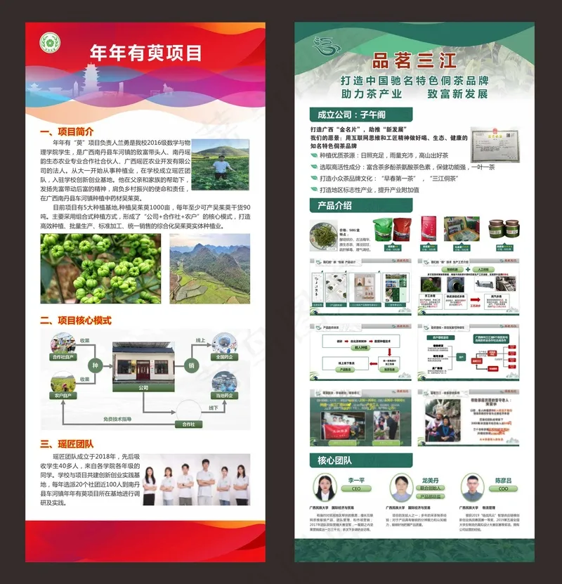 年年有萸项目 展架，绿色展架，海报，门型展架，红色展架cdr矢量模版下载