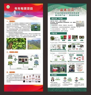 年年有萸项目 展架，绿色展架，海报，门型展架，红色展架
