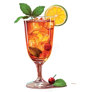 免抠柠檬红茶饮料