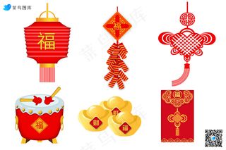 中国新年图形插画元素