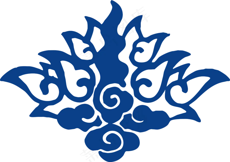 古代青花瓷图案花纹中国风图案祥云纹理传统图腾PNG免扣素材