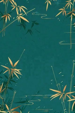墨绿竹林青山端午清明淡雅水墨国风插画背景