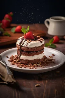 可可巧克力蛋糕水果蛋糕下午茶美食甜点摄影图